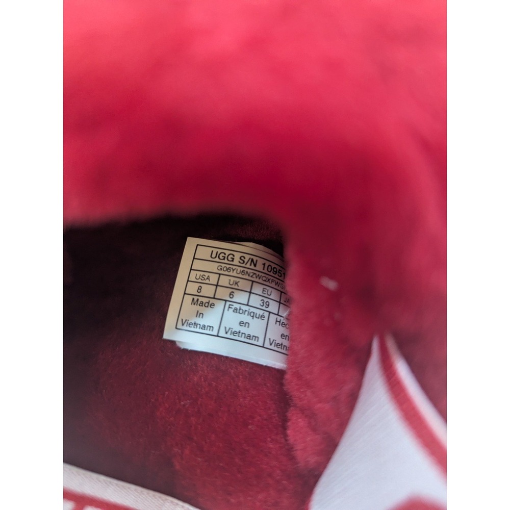 2 Pairs UGG Fluff Yeah Slides Pink SLPN & Red Ribbon RBRD 1095119 Slippers sze 8 - Picture 7 of 12